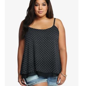 Torrid star print flutter, layered, envelope back cami